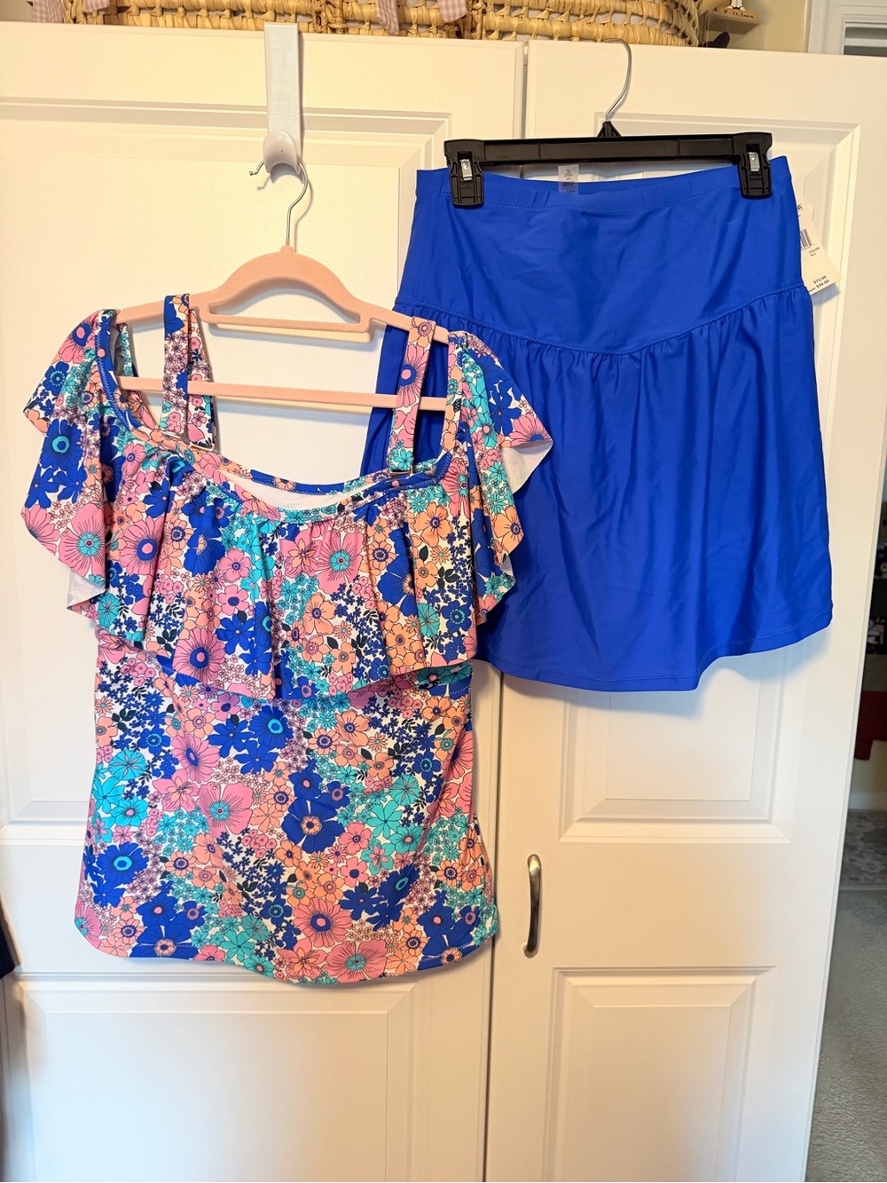 Raisins Multicolor Floral Two-Piece Swim Set - Blue & Pink